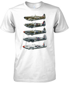 Spitfire Fighter Plane Collage T-Shirt