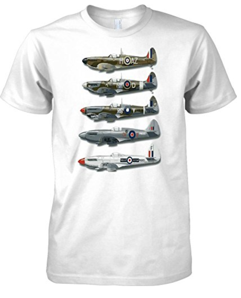 Spitfire Fighter Plane Collage T-Shirt