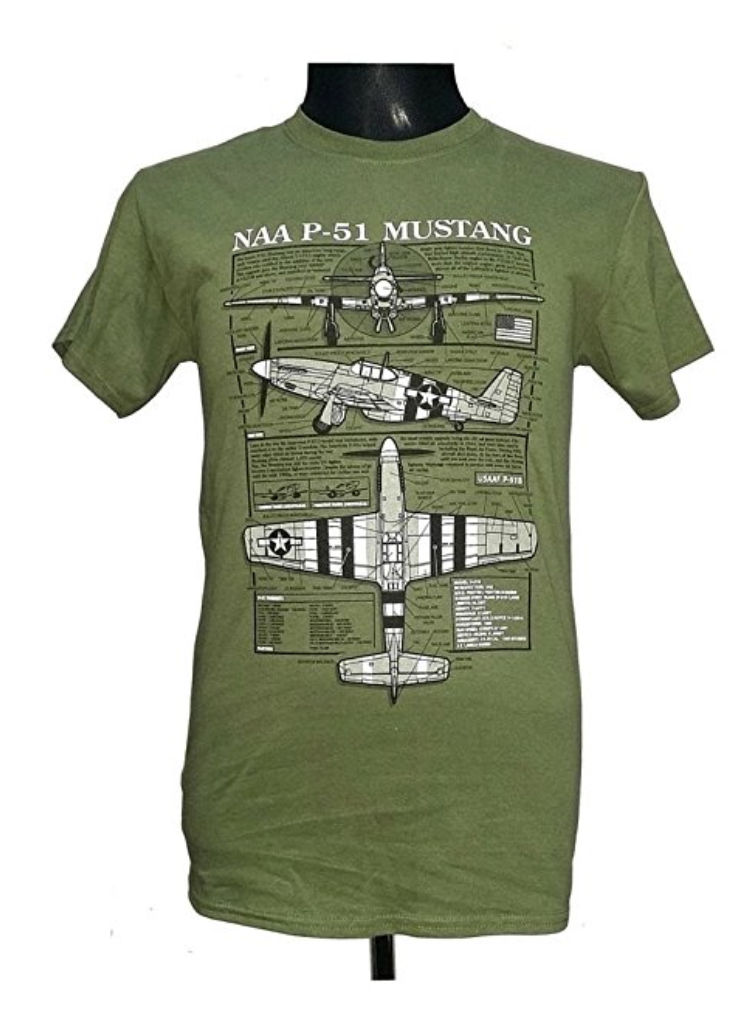 P-51 Mustang Military T Shirt