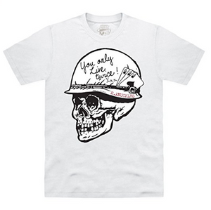 Rum Knuckles Live Twice Army Skull T Shirt